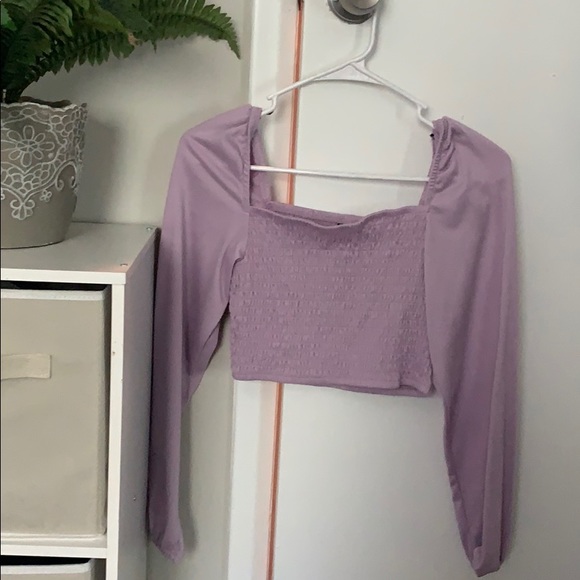 H&M Tops - H&M Long Sleeve Lilac Boho Crop Top